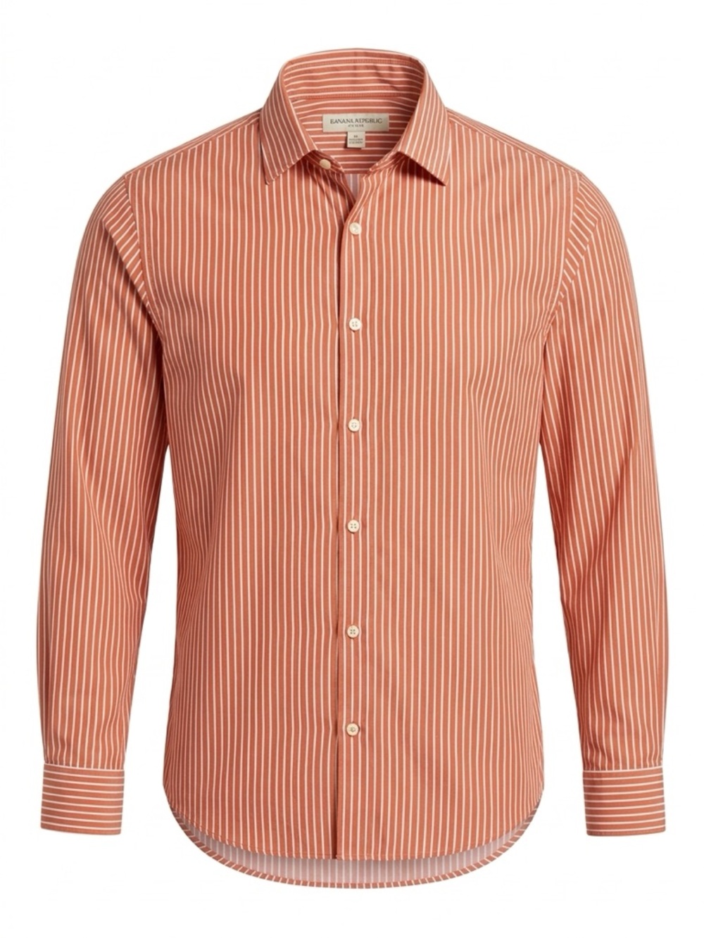 Banana Republic Rust-Orange Vertical Stripe Dress Shirt